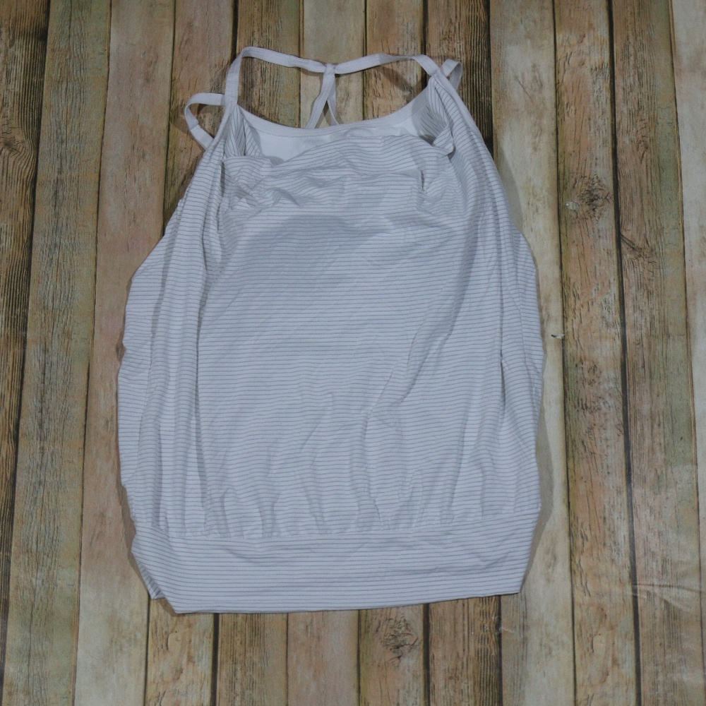 Beyond Yoga Tank Top Stripes Drapey Shelf Bra